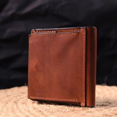 Якісний шкіряний чоловічий гаманець з монетницею Україна GRANDE PELLE 16744 Світло-коричневий