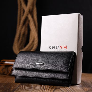 Класичний жіночий гаманець із натуральної шкіри KARYA 21013 Чорний