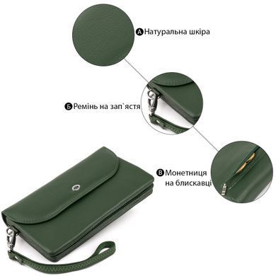 Клатч зі шкіри жіночий ST Leather 19320 Зелений