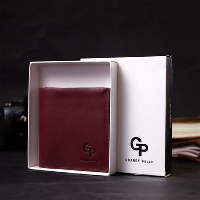 Компактное портмоне из натуральной кожи GRANDE PELLE 16798 Бордовый