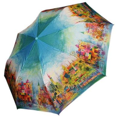 Барвиста жіноча парасолька ZEST Z236255-01, Бірюзовий