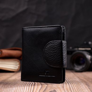 Надійний гаманець для жінок вертикального типу із натуральної шкіри ST Leather 22451 Чорний