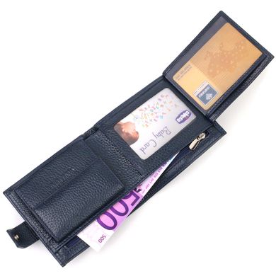 Практичний чоловічий гаманець із натуральної зернистої шкіри CANPELLINI 21879 Синій
