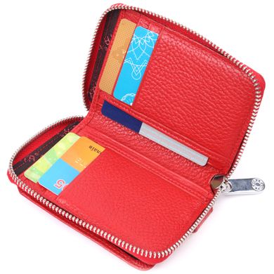 Жіночий гаманець на блискавці з натуральної шкіри KARYA 21342 Червоний