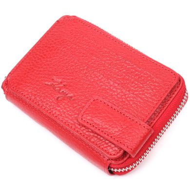 Жіночий гаманець на блискавці з натуральної шкіри KARYA 21342 Червоний