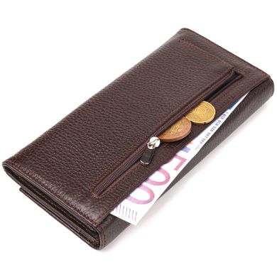 Жіночий стильний гаманець із натуральної зернистої шкіри CANPELLINI 21629 Коричневий