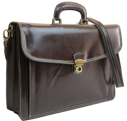 Кожаный мужской портфель Tomskor коричневый 81562