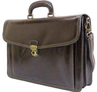 Кожаный мужской портфель Tomskor коричневый 81562