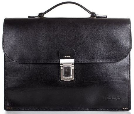 Добротный кожаный мужской портфель MYKHAIL IKHTYAR MI4152, Черный