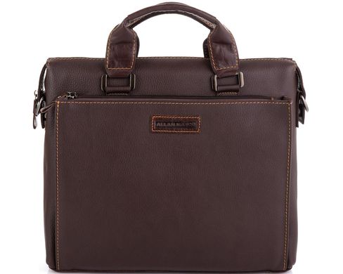 Шкіряна коричнева сумка для ноутбука Allan Marco RR-4102-1B Коричневий