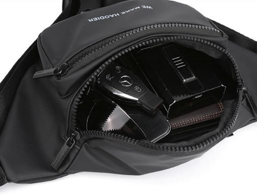 Мужская маленькая поясная сумка Confident AT06-T-898A Черный