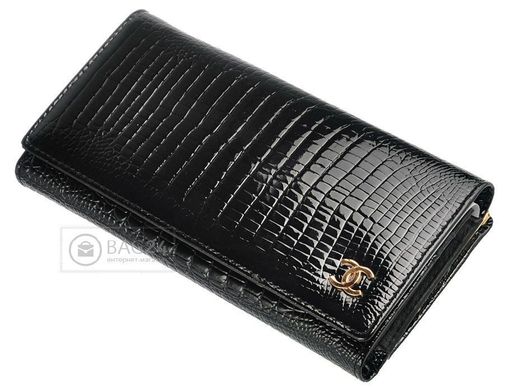 Шкіряний жіночий гаманець CHANEL чорного кольору, Чорний