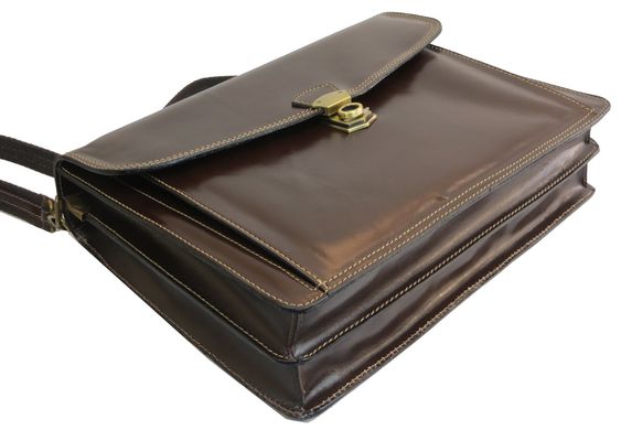 Шкіряний чоловічий портфель Tomskor коричневий 81562