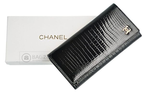 Шкіряний жіночий гаманець CHANEL чорного кольору, Чорний