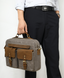 Сумка-портфель мужская текстильная с кожаными вставками Vintage 20001 Cерая