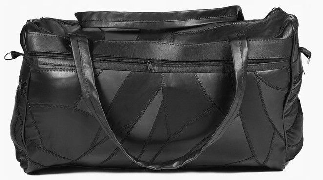 Кожаная дорожная сумка со вставками из эко кожи 40L Convey черная