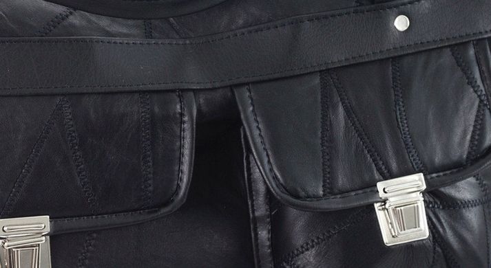 Кожаная дорожная сумка со вставками из эко кожи 40L Convey черная