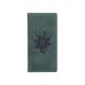 Гарний зелений шкіряний гаманець на 14 карт з авторським тисненням "Mehendi Classic"