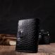Фактурное портмоне для мужчин из натуральной кожи с тиснением под крокодила BOND 22057 Черный