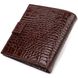 Шикарный мужской бумажник из натуральной кожи с тиснением под крокодила CANPELLINI 21729 Коричневый