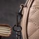 Удобная женская стеганая сумка из мягкой натуральной кожи Vintage 22328 Бежевая